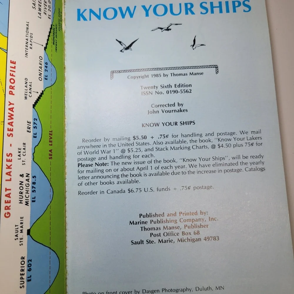 Know Your Ships 1985 The Seaway Issue 26th Edition Thomas Manse Great Lakes